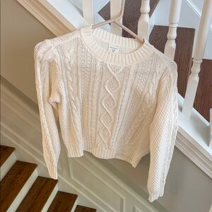 Abercrombie Kids Cable Knit Cream Sweater 9/10